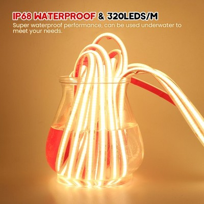 12V 24V COB LED Lichtstreifen Neonschild 320 LEDs/m Wasserdicht IP68 Außen Innen