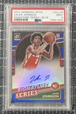 Jalen Johnson 2021 Panini Donruss Optic Signature Series Blue 19/25 PSA 9 Hawks