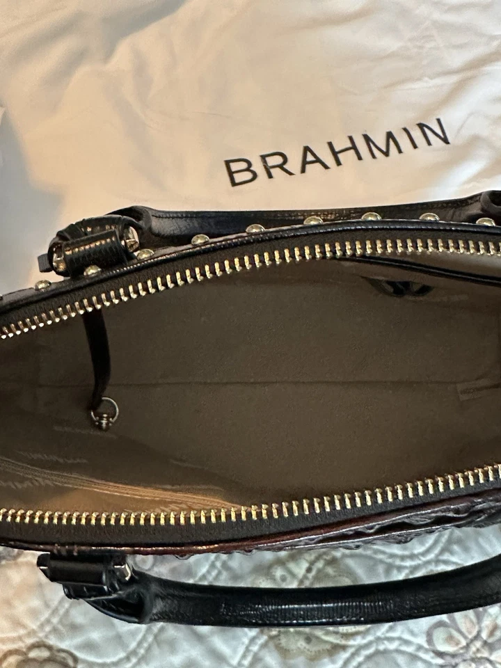Brahmin Medium Duxbury Cocoa Galala Butterfly Leather Bag Gorgeous!!! - Image 4 of 4