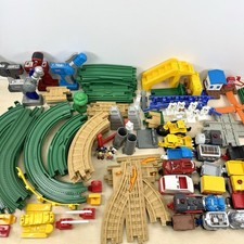 Fisher Price Geo Trax Lot -Trains Cars Figures Bridge Tracks Accessories Remotes