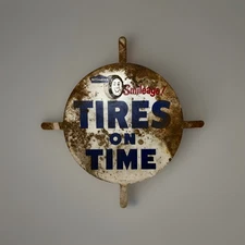 VTG B.F. GOODRICH Smileage! TIRES ON TIME Tire Tin Insert Display Rare Cool HTF!