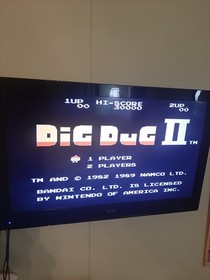 DIG DUG II / 2: Trouble In Paradise for Nintendo NES - GORGEOUS label, Works!