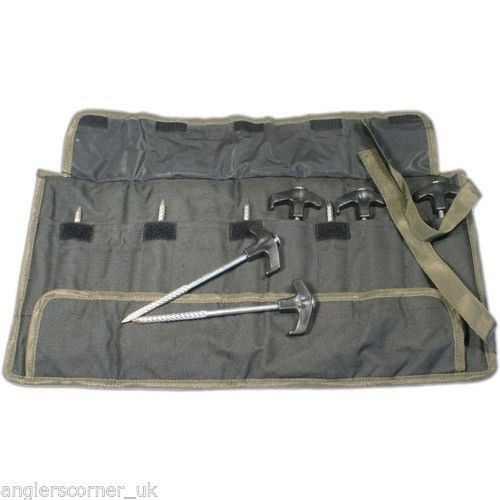 Gardner Bivvy Pegs (10) With Pouch / Carp Fishing