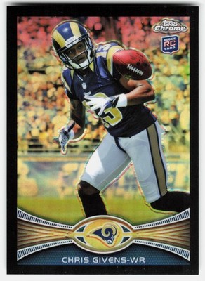 2012 Topps Chrome Black Refractors Chris Givens Rookie #142 Rams RC,/299