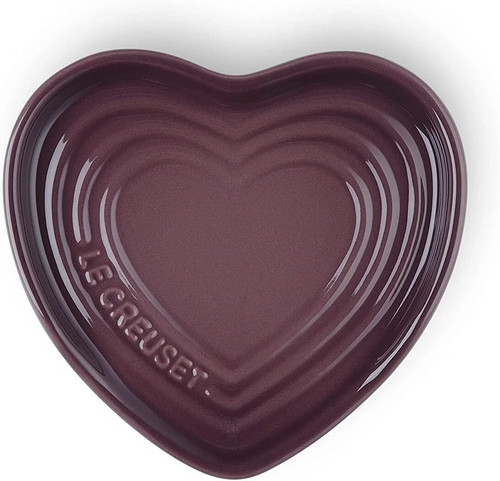 Le Creuset FIG Viola A Forma di Cuore Cucchiaio Poggia 13cm 5" Gres Nuovo Con Scatola - Foto 3 di 5