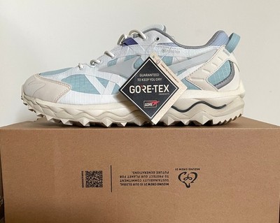 MIZUNO Wave Mujin TL GTX, Waterproof Michelin Soles, US Men 10, Off White/Blue