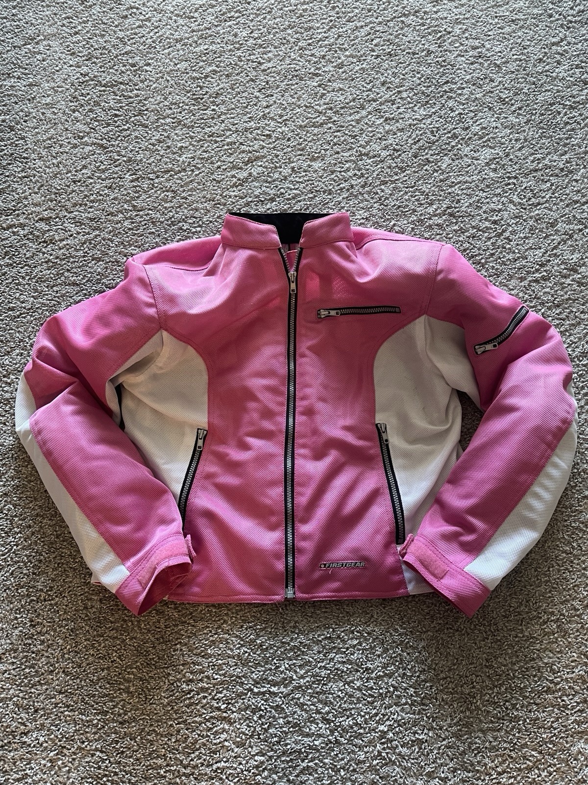 First Gear Premium Riding Jacket Women&rsquo;s XL Pink White - N