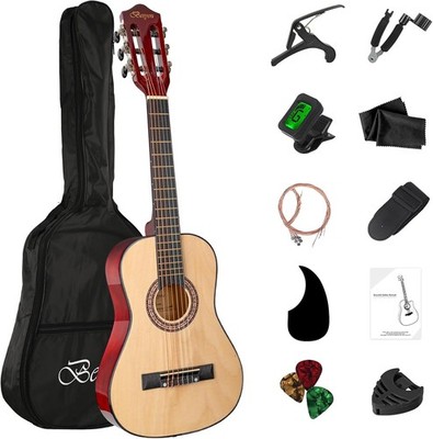 ''Guitarra Acustica Para Aprendices Novatos Barata Con Accesorios Estuche 30 Pulg