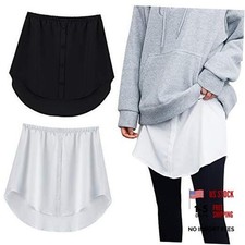 2 Pcs Shirt Extender for Women Adjustable Layering Fake Medium Black and White