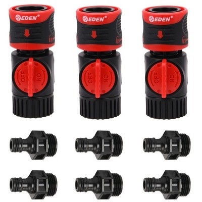 93218 Premium Garden Connect with Shutoff Valve and Water Stop & Lock Feature...