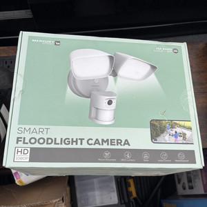 Merkury Smart 1080P Floodlight Camera 1800lm Motion Night Vision Siren White