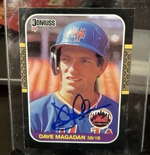 1987 Donruss SIGNED IN PERSON Dave Magadan #587 MINT AUTO New York Mets ROOKIE