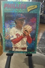 2026 Topps Heritage - Jesus Luzardo #168 Chrome Light Blue Sparkle Refractor