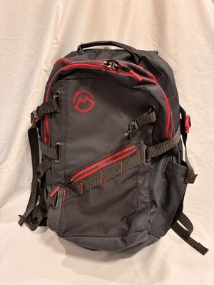 Magellan Outdoors Backpack Grays Red Large Multi Compartment Hiking / Travel Bag