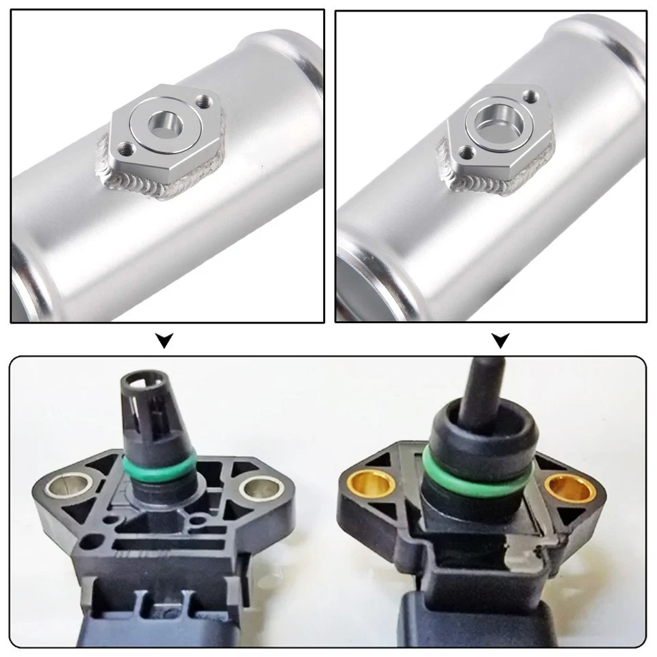 2.5" 63mm Flange Pipe For Audi A4 1.8T Map Sensor 1998-2001 2002 2003 2004 2005 - Imagem 3 de 4