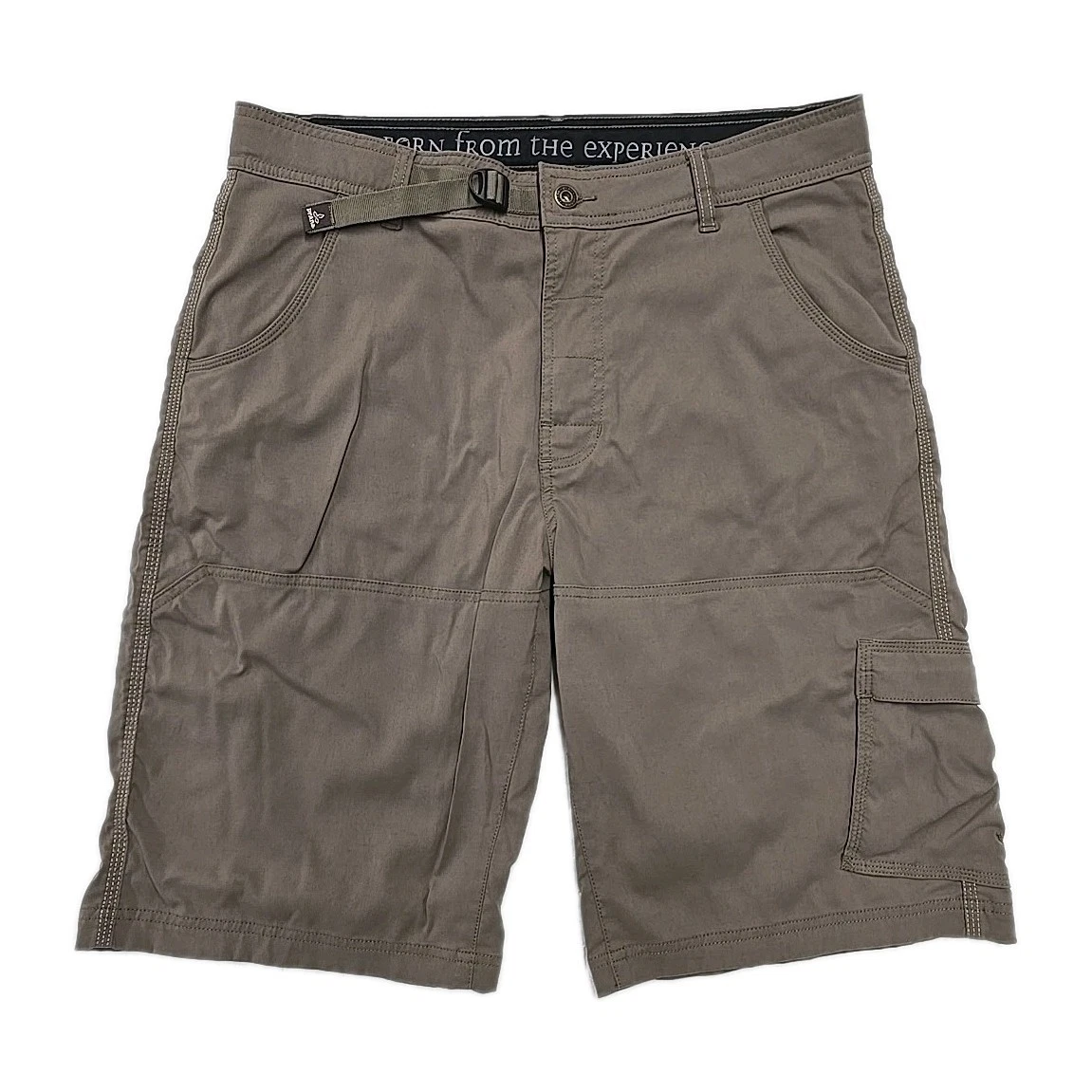 Prana Mens Stretch Zion Cargo Shorts Brown Belted Hiking Outdoor Gorpcore Sz L