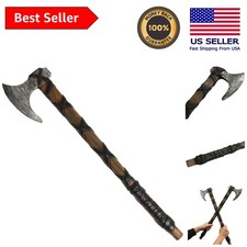 Silver Vintage 25'' Foam Viking Axe Replica - Perfect for Collectors and LARPers