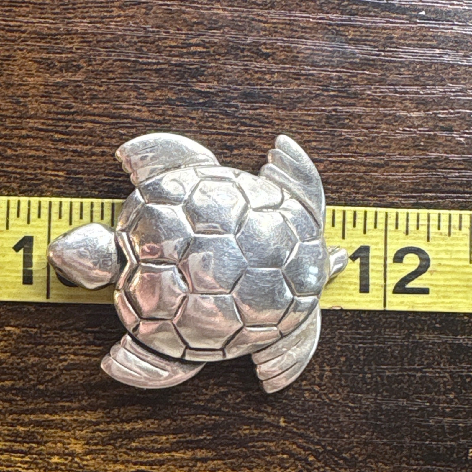 VTG Solid Sterling Silver 925 Turtle Design Brooc… - image 8