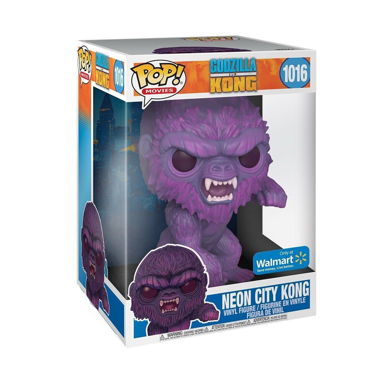 (Light Box Damage) Funko Pop! Godzilla Vs Kong Neon City Kong 10 Inch Exclusive