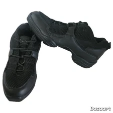 Capezio Dance Jazz Black Mesh Leather Upper Lace Up Women's Size 8 NO INSERTS