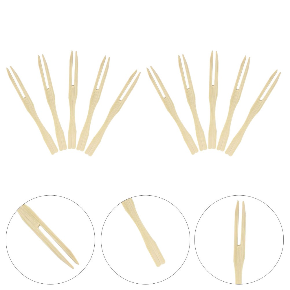 400 Pcs Wooden Fruit Fork Picks Cake Serving Sticks Camping Food Accessories