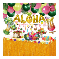 Hawaii Party Deko Set 162 StüCk Aloha Ballons Tischrock Tropische Deko ZubehöR