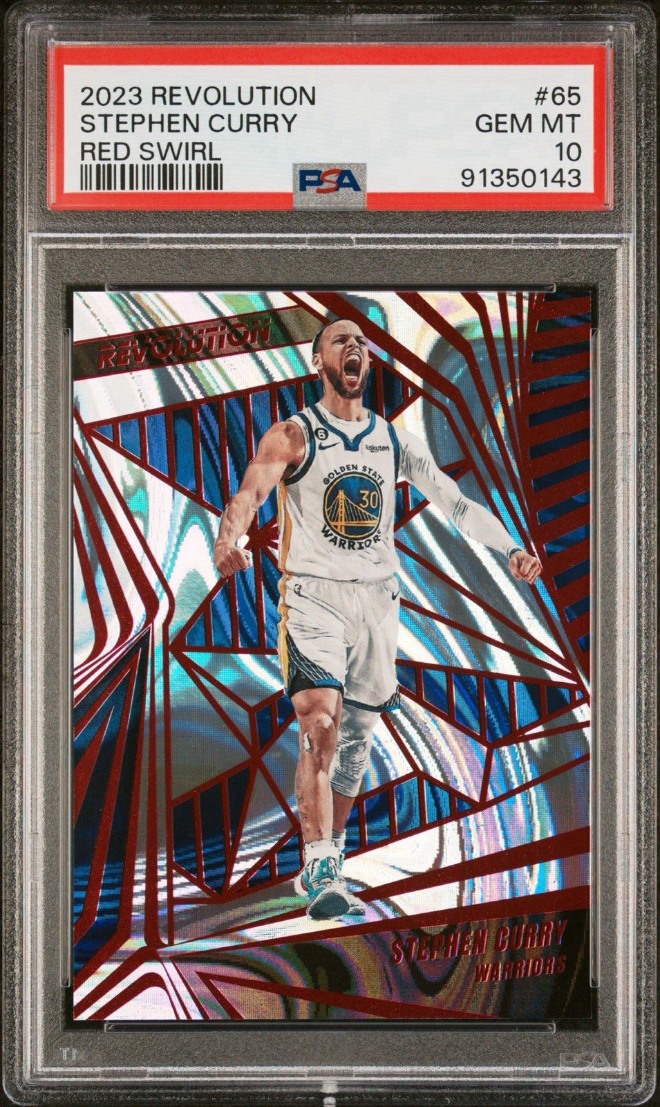 2023 Revolution - Stephen Curry #65 Red Swirl /199 PSA 10