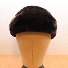 Chocolate Brown Womens One Sz Faux Fur Ladies Hat Cap Vintage Union Made