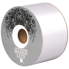McGinley Mills 2.5" W Acetate Satin Ribbon, White, 50 Yard Spool