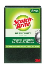3M Scotch Brite Heavy Duty Scour Pads, 8 Pads, Green 3M Scotch