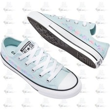 Kids Converse Chuck Taylor All Star Florals Blue White Black A11776F Shoe