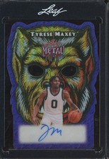 2026 Leaf Metal Halloween Werewolf Shimmer Purple Die Cut Tyrese Maxey 1/1 Auto
