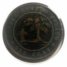 1871 Prince Edward Island Canada Large One Cent 1 Penny VICTORIA Coin High Grade