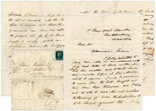 GB QV IMPERF TWOPENNY BLUE AL SG14 on COVER to SEATON AXMINSTER PMK 1852 cv £350