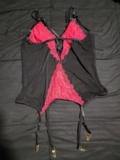 Women's Silky Lace Lingerie, Color Black/Red, Size One Size Fits All