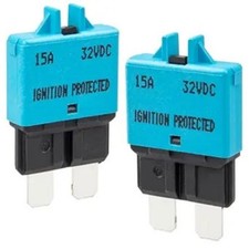 Manual Reset Mini Fuse Circuit Breakers 15A, Low Profile ATO/A Style: 2PCS-15A