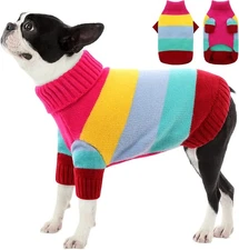 AOFITEE Dog Sweater, Stretchy Dogs Sweaters Large Sized Pets, Large, Rose Red 
