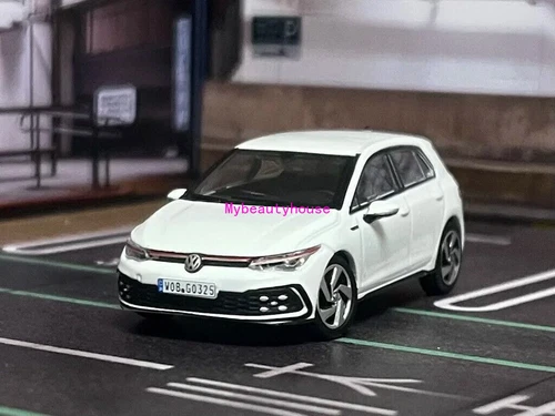GCD 1:64 White VW Gulf MK8 GTI Sport Hatchback Model Diecast Metal Car