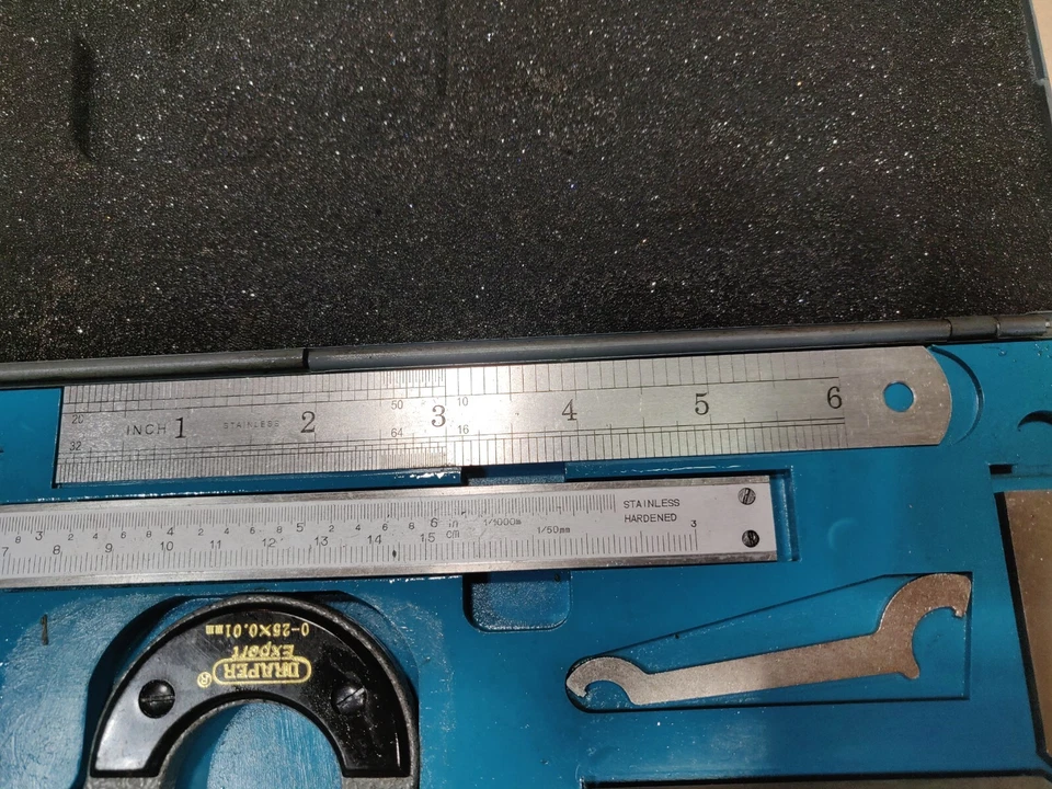Draper Expert Micrometer, Caliper, Ruler, Square, 5pcs Kit, Free Shipping - Image 4 of 4