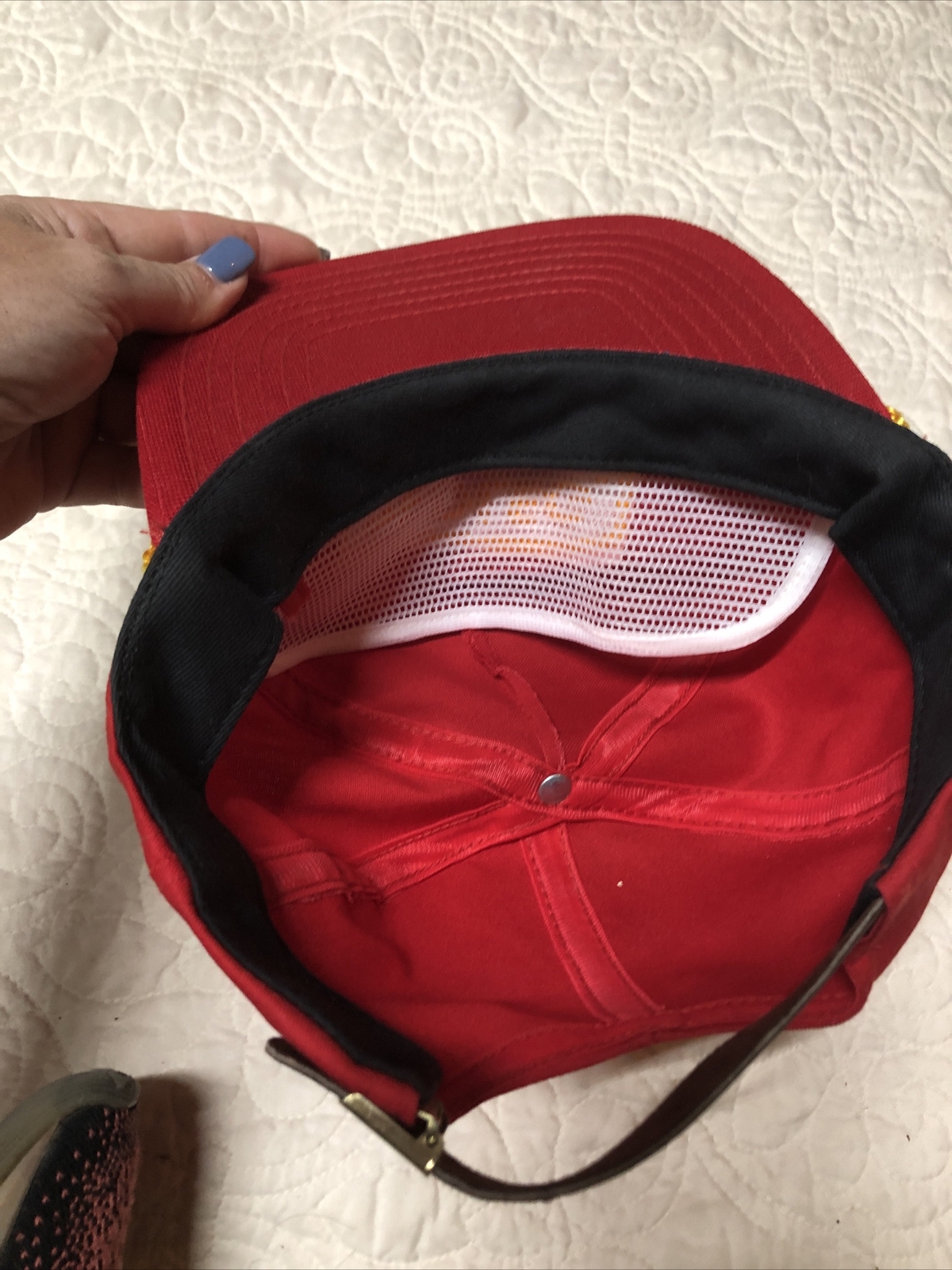 Red Leg Trucker Hat Red & Gold 