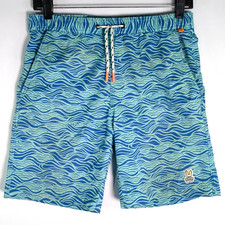 Psycho Bunny Short Size 14-16 Blue Hale Swim Trunk Lined Drawstring Waist