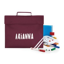 Personalised Bookbag Printed with Name, perfect for School - Maroon Book Bag