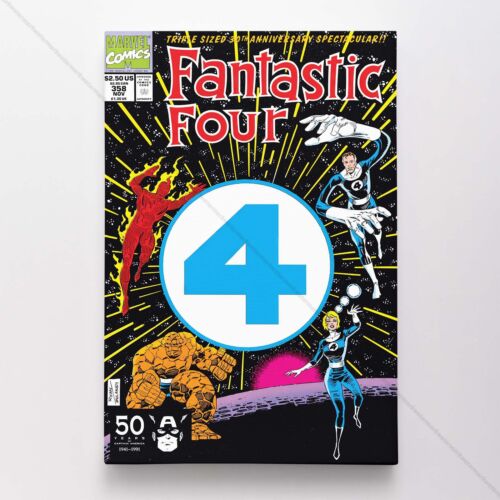 Fantastic Four #358 Poster Canvas F4 Marvel Comic Book Art Print - Photo 1/3