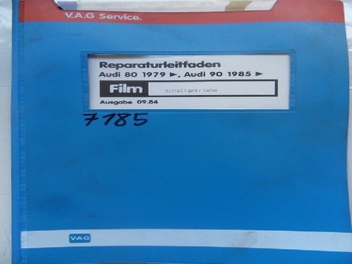 Reparaturleitfaden Microfishe Microfilm Audi 80 Audi 90 Schaltgetriebe 7185