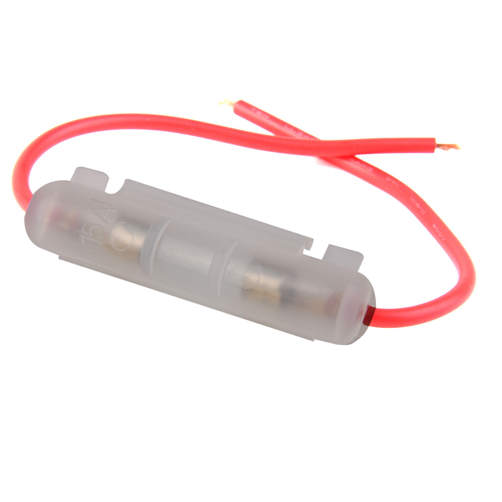 Pair 15A Inline Glass Fuse Holder Box for Car Truck Motorcycle
