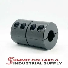 2CC-075-075, 3/4" ID Double Split Rigid Shaft Clamp Coupling Black Oxide