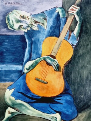 Pablo Picasso (Handmade) Drawing on antique paper Signed and