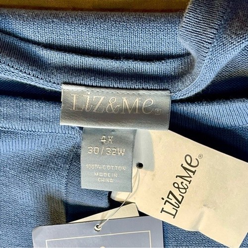 Liz & Me Blue Ombre Jeweled Button Cardigan 4X 30/32W NWT - Picture 6 of 6