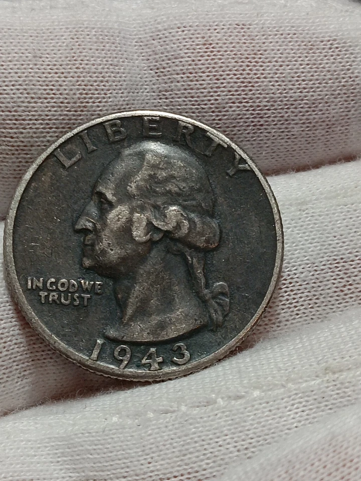 1943 Washington Quarter stunning BLACK BEAUTY Au Choice  O/255 - Image 2 of 4