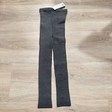 Uniqlo Heattech Ribbed Legging Gray Girl Size 7-8yr 130 NWT